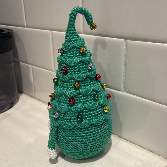 Handcrafted Christmas Tree Gnome Crochet Jingle Bell Ornaments Holiday Decor - Picture 10 of 14